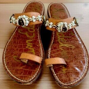 Circus NY By Sam Edelman Womens Gillie Gladiator Sandals 7M Brown Beaded Flats